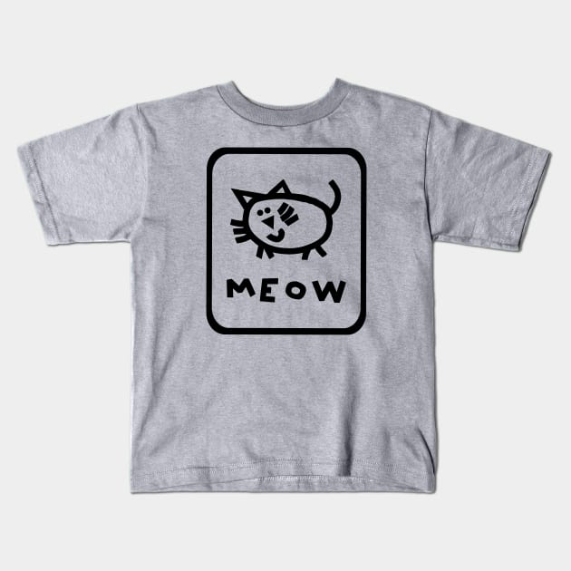Self Portrait Cat Outline Kids T-Shirt by ellenhenryart